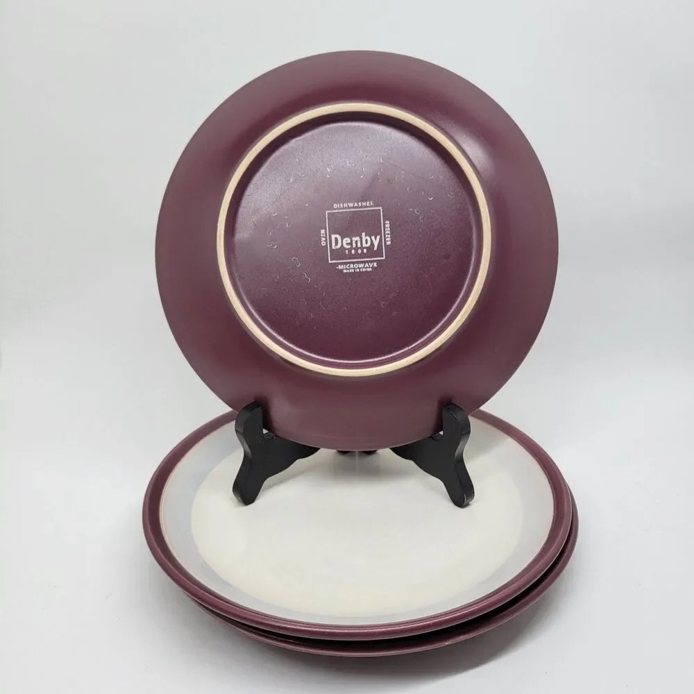 Denby Alfresco Purple Set Of 3 Vintage 8 1/2